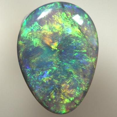 SOLID BLACK OPAL Bright orange and green over blue, always showing colour